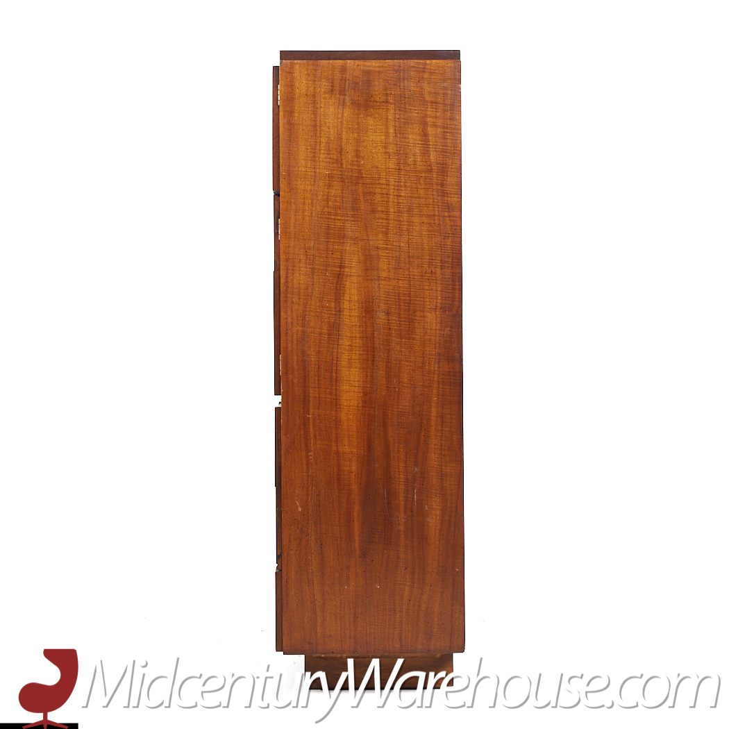 Lane Staccato Mid Century Walnut Brutalist Armoire