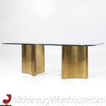Mastercraft Mid Century Brass and Glass Pedestal Table