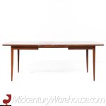 Merton Gershun for American of Martinsville Mid Century Walnut Expanding Dining Table with 2 Leaves
