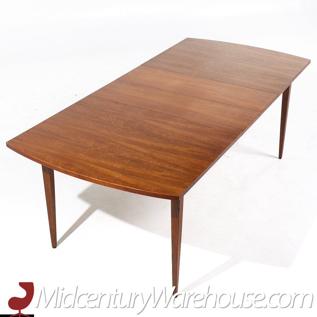 Merton Gershun for American of Martinsville Mid Century Walnut Expanding Dining Table with 2 Leaves