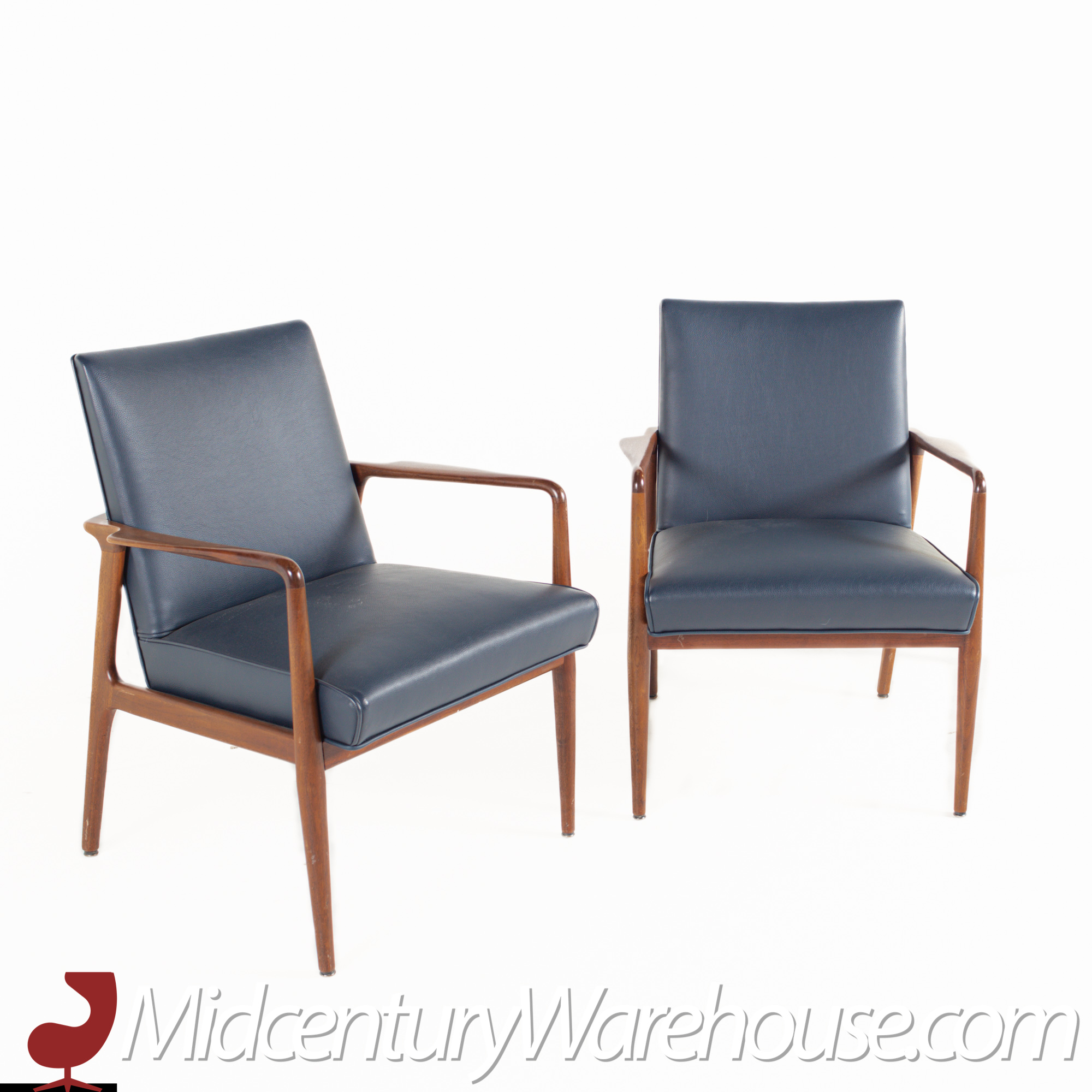 Stow Davis Mid Century Lounge Chairs - Pair