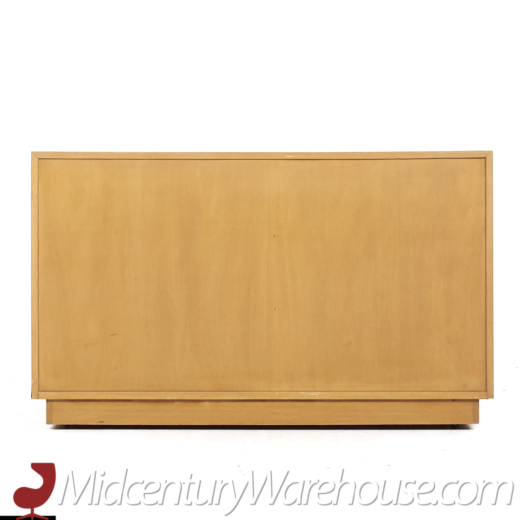 T.h. Robsjohn Gibbings for Widdicomb Modern Mid Century Maple and Brass Credenza with Hutch