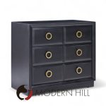 T.h. Robsjohn Gibbings for Widdicomb Modern Mid Century Maple and Brass Three Drawer Chest - Pair