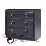 T.h. Robsjohn Gibbings for Widdicomb Modern Mid Century Maple and Brass Three Drawer Chest - Pair