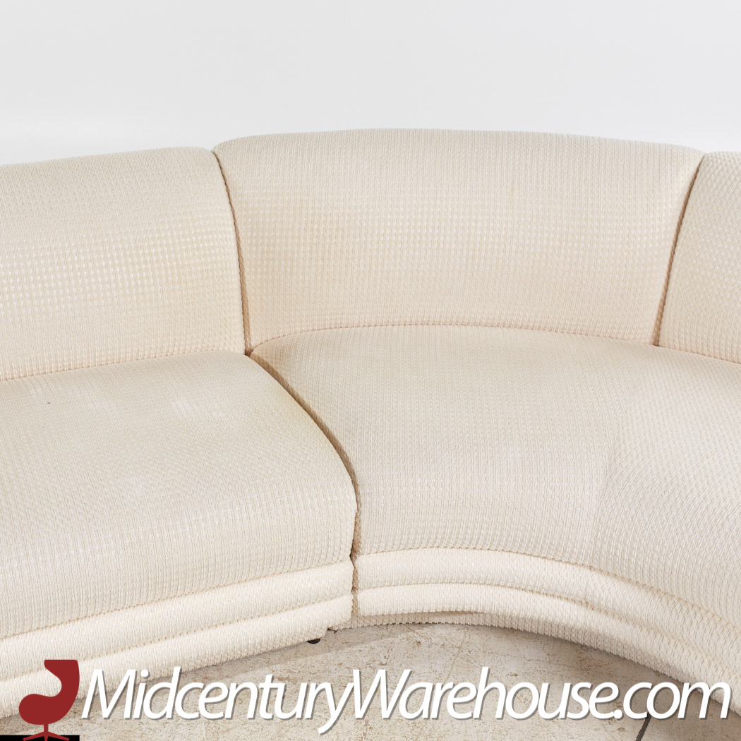 Vladimir Kagan Style Weiman Mid Century Curved Sectional Sofa