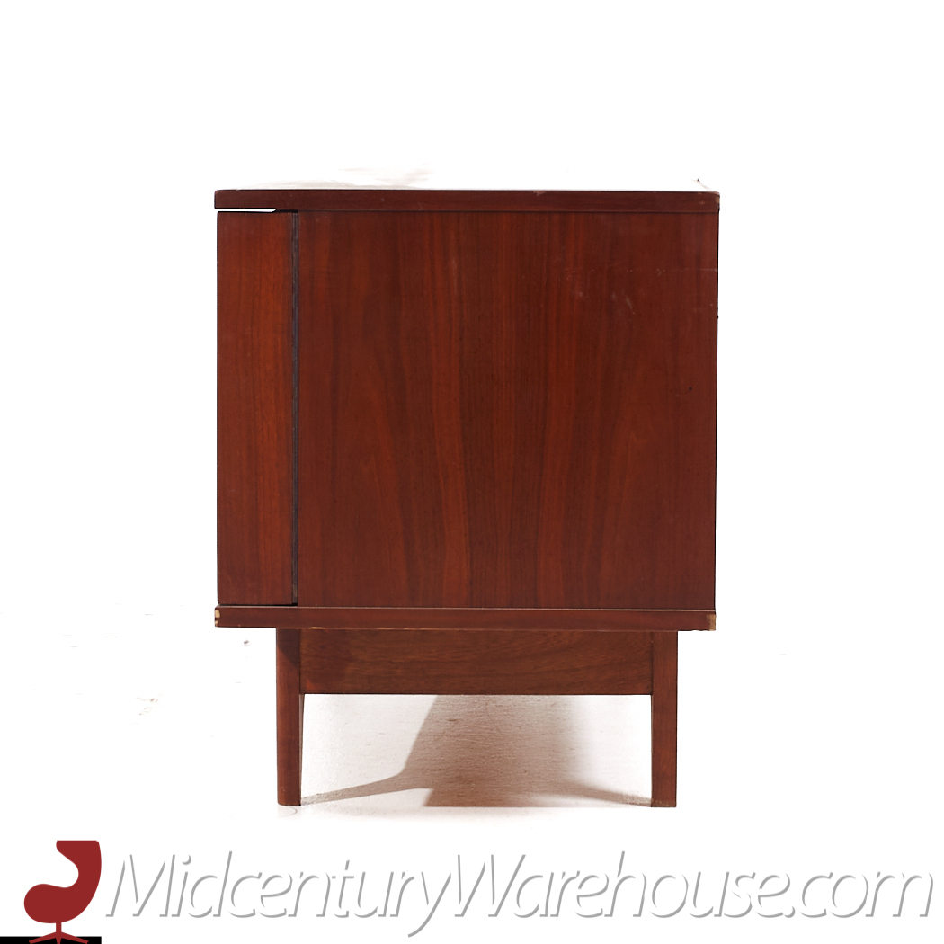 Young Manufacturing Mid Century Walnut Curved Credenza