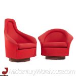 Adrian Pearsall for Craft Associates Mid Century His and Hers Swivel Lounge Chairs - Pair
