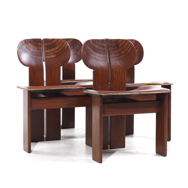 afra & tobia scarpa for maxalto africa mid century chairs - set of 4