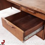Alma Mid Century Walnut and Leather Executive Desk