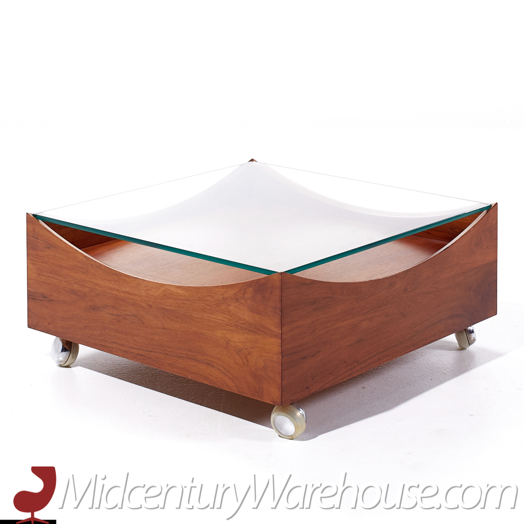 Bramin Mobler Mid Century Danish Rosewood and Glass Coffee Table