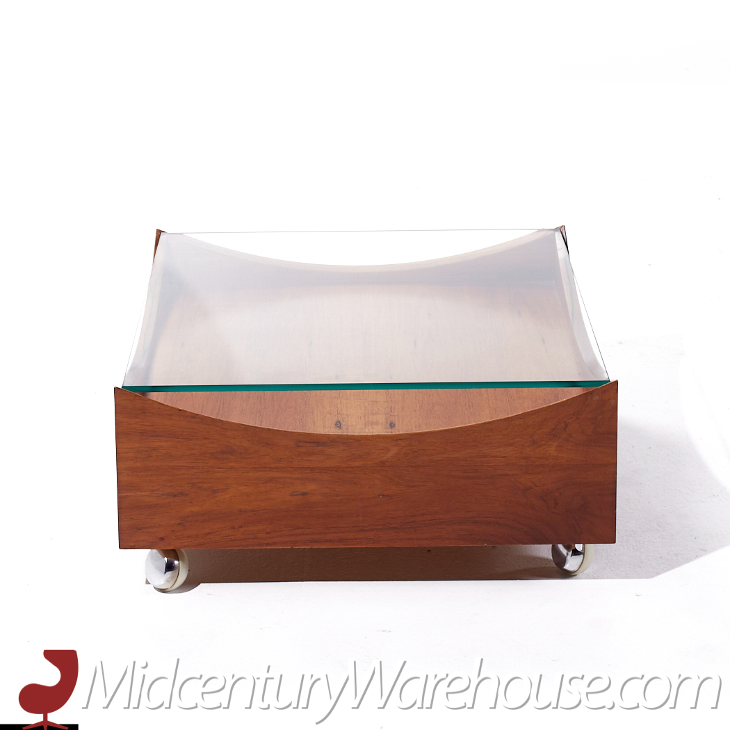 Bramin Mobler Mid Century Danish Rosewood and Glass Coffee Table
