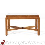 Drexel Heritage Mid Century Walnut and Smoked Glass Side End Table