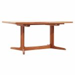 Dyrlund Style Mid Century Danish Teak Expanding Dining Table with 2 Leaves