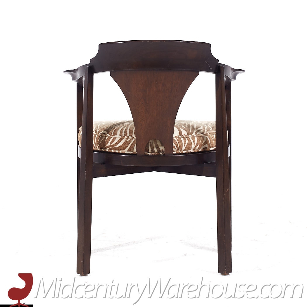 Edward Wormley for Dunbar Model 935 Mid Century Rosewood and Walnut Horseshoe Chairs - Set of 4