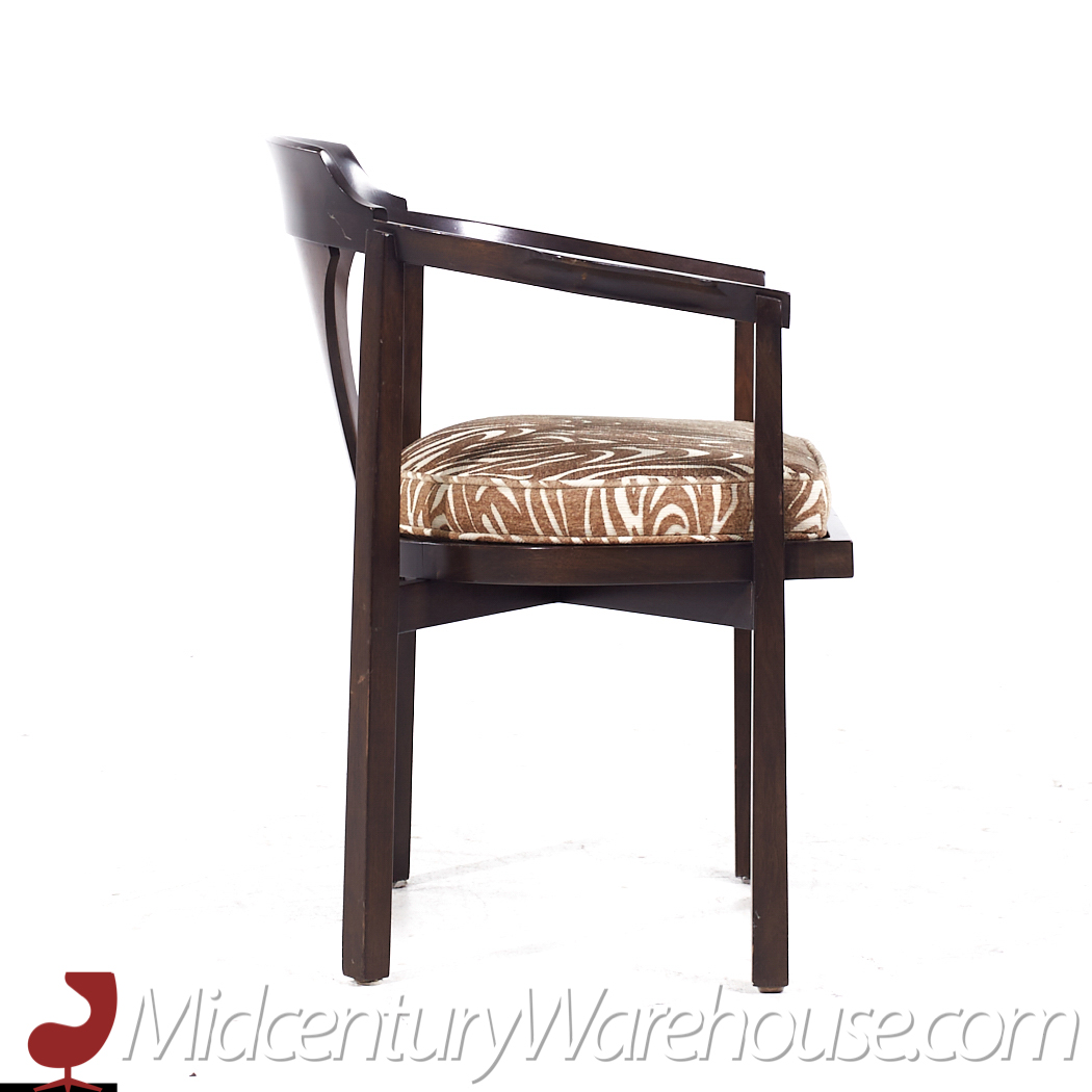 Edward Wormley for Dunbar Model 935 Mid Century Rosewood and Walnut Horseshoe Chairs - Set of 4