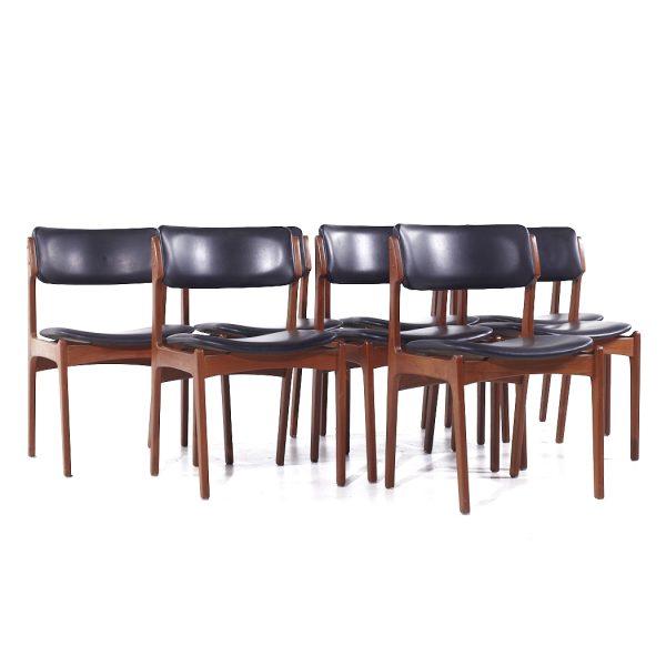Erik Buch Mid Century Danish Teak Dining Chairs - Set of 8