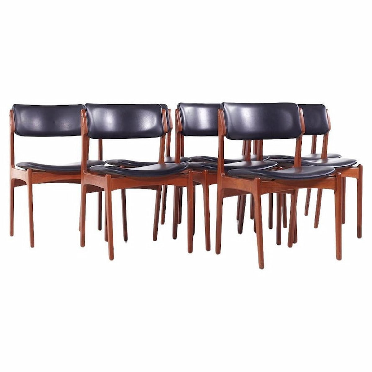 Erik Buch Mid Century Danish Teak Dining Chairs - Set of 8