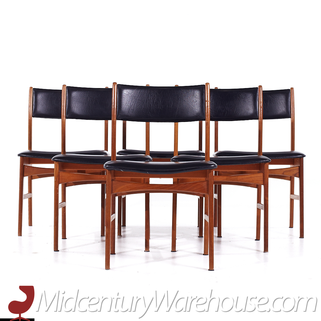 Erik Buch Style Mid Century Teak Dining Chairs - Set of 6