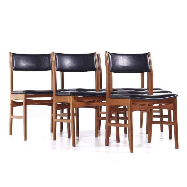 erik buch style mid century teak dining chairs - set of 6