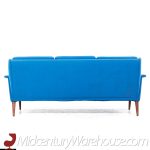 Finn Juhl Style Mid Century Danish Teak Blue Sofa