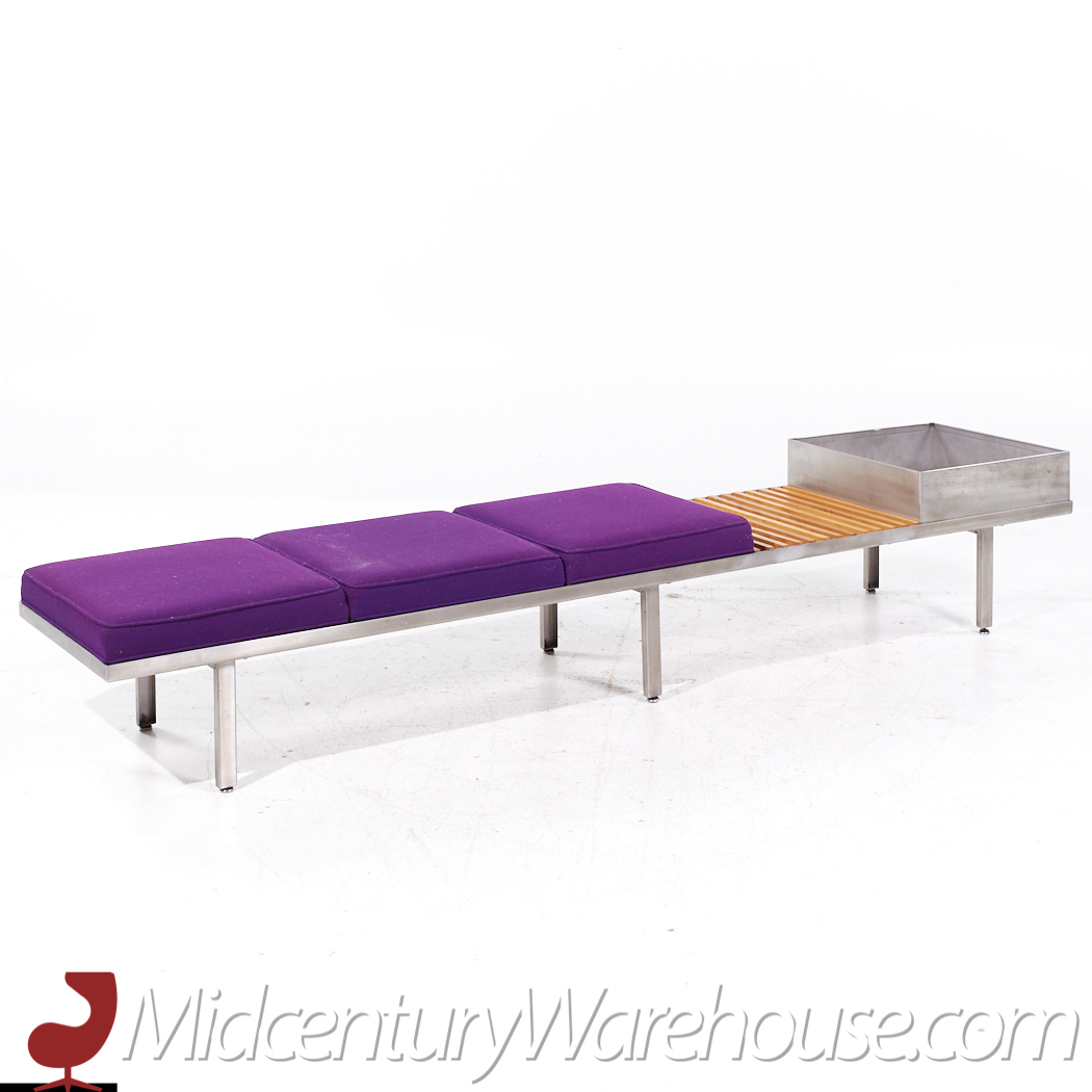 George Nelson for Herman Miller Mid Century Extra Long Contract Bench with Planter Box