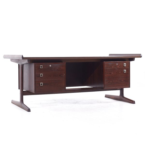 h.p. hansen mid century danish rosewood floating executive desk