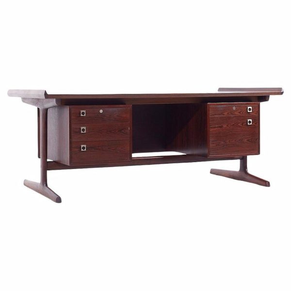 h.p. hansen mid century danish rosewood floating executive desk