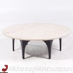 Harvey Probber Style Mid Century Travertine Coffee Table