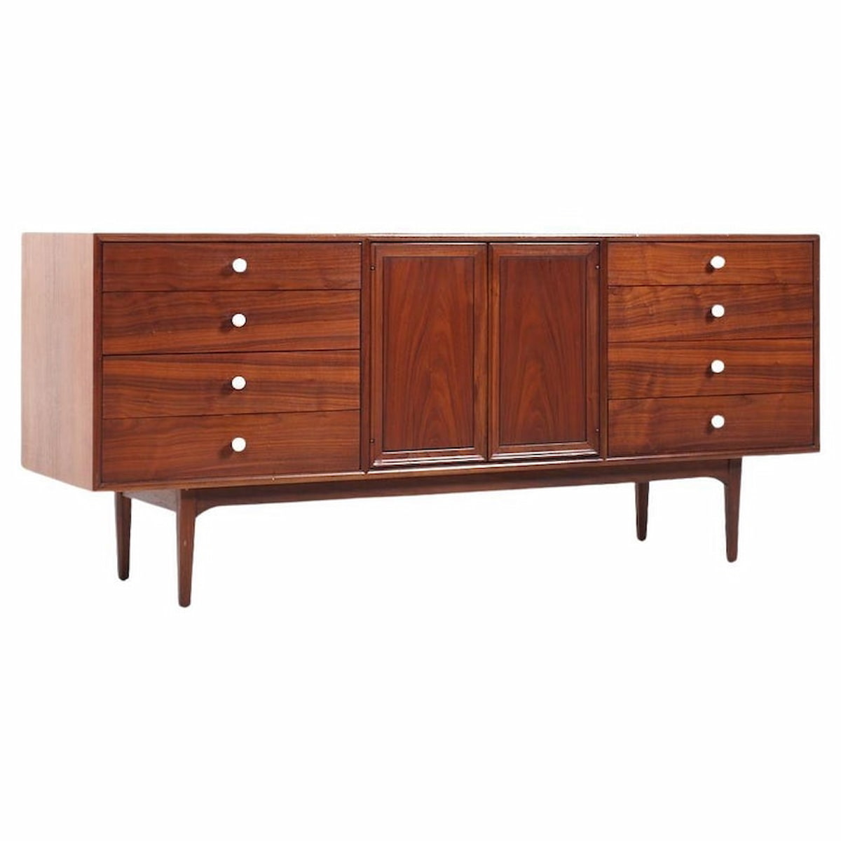 Kipp Stewart for Drexel Mid Century Walnut Lowboy Dresser