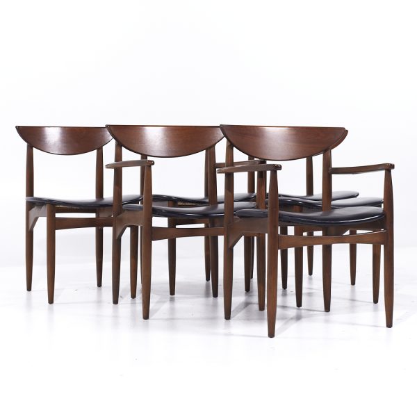 lane perception mid century walnut dining chairs - set of 6
