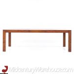 Milo Baughman Style Mid Century Burlwood Expanding Dining Table with 2 Leaves