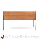 Milo Baughman for Murray Furniture Mid Century Maple and Brass Corner Side Table