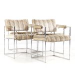 Milo Baughman for Thayer Coggin Mid Century Thinline Chrome Dining Chairs - Set of 4