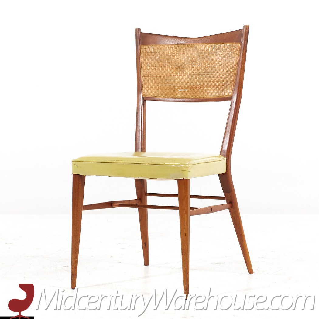 Paul Mccobb for Directional Mid Century Bleached Mahogany and Cane Dining Chairs - Set of 4