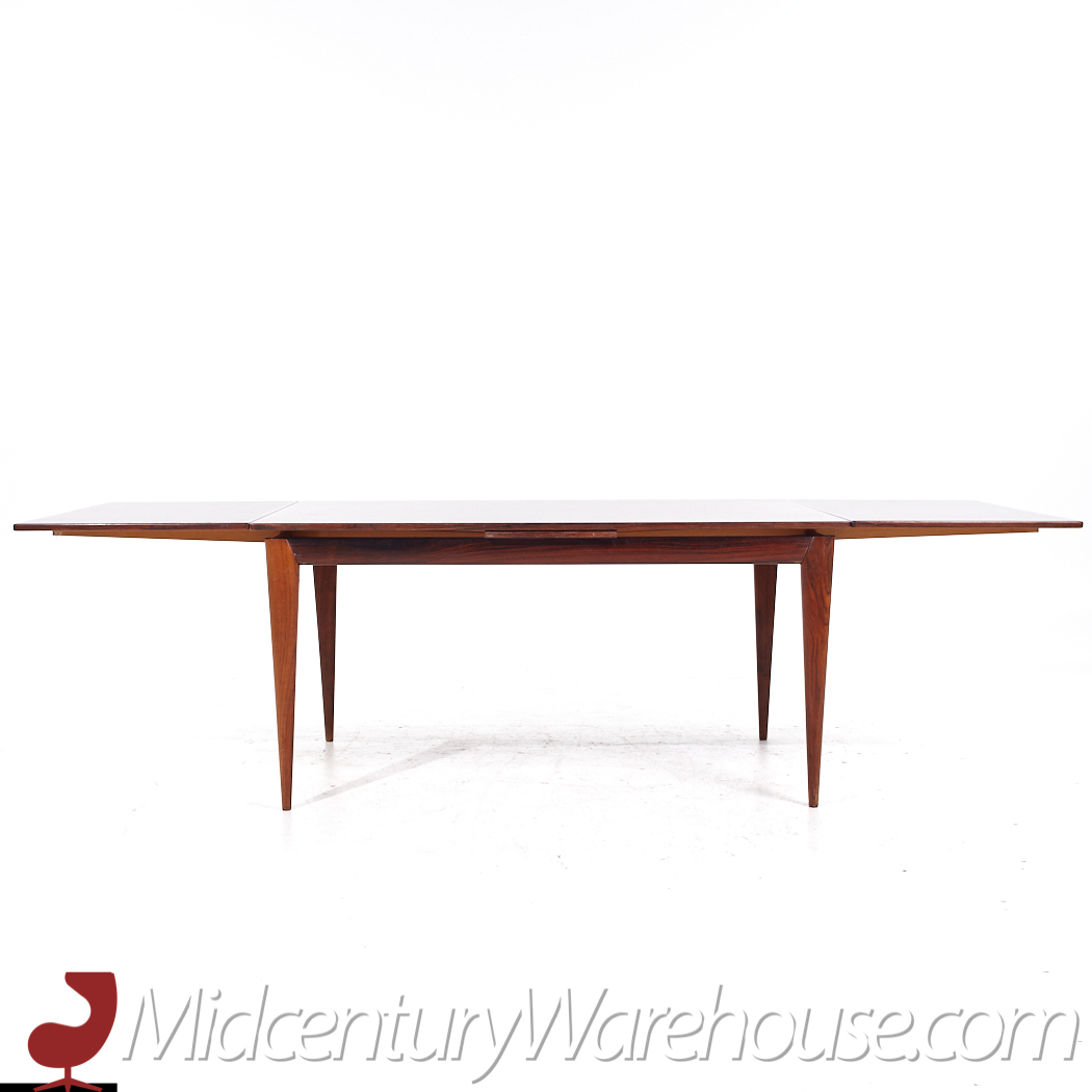 Johannes Andersen Style Mid Century Rosewood Hidden Leaf Dining Table