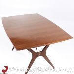 Rway Mid Century Walnut and Brass Expanding Dining Table with 2 Leaves