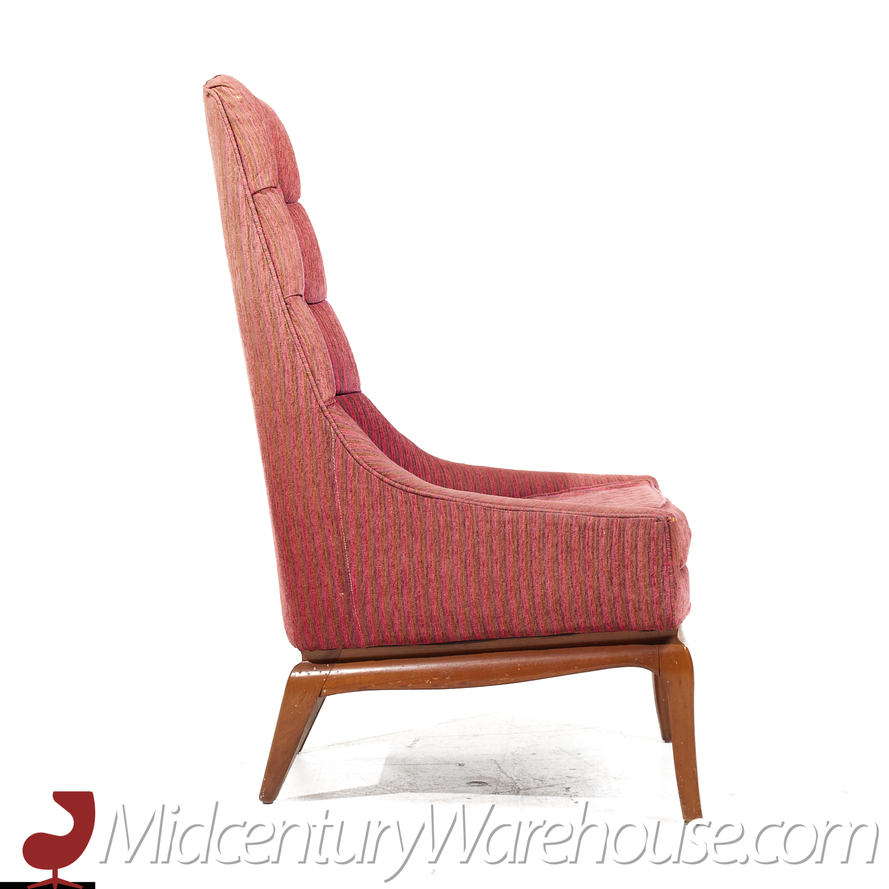 T.h. Robsjohn Gibbings for Widdicomb Mid Century Highback Lounge Chairs - Pair