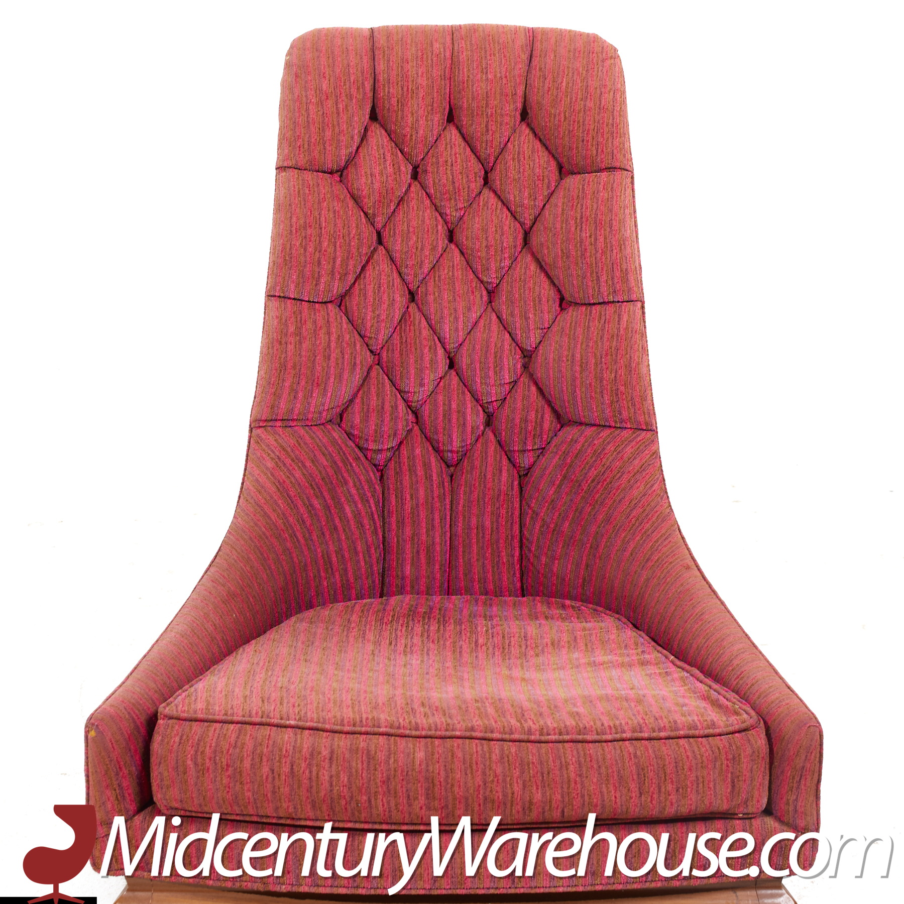 T.h. Robsjohn Gibbings for Widdicomb Mid Century Highback Lounge Chairs - Pair