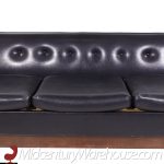 United Style Mid Century Walnut Pedestal Base Sofa