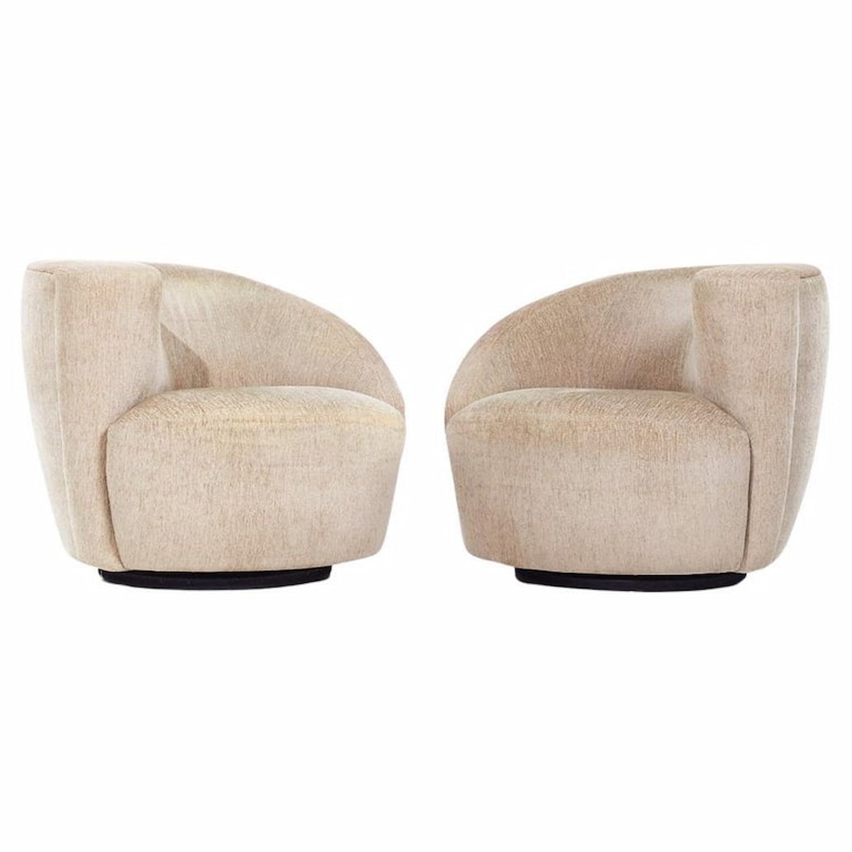 Vladimir Kagan Style Weiman Nautilus Mid Century Chairs - Pair
