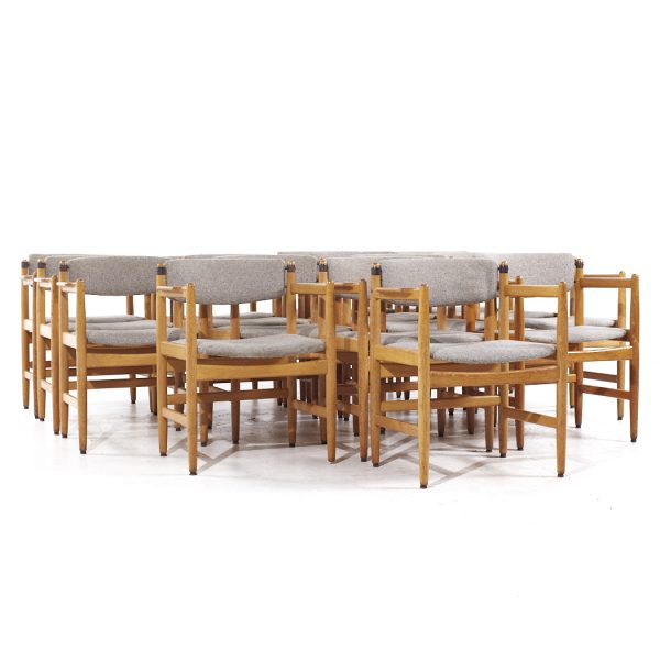 børge mogensen for karl andersson & söner mid century danish oak dining chairs - set of 16