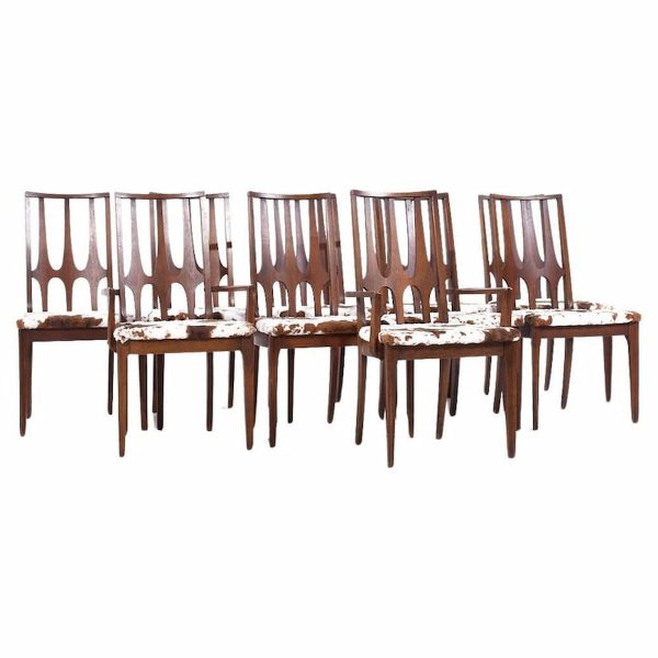 Broyhill Brasilia Mid Century Walnut Dining Chairs - Set of 10