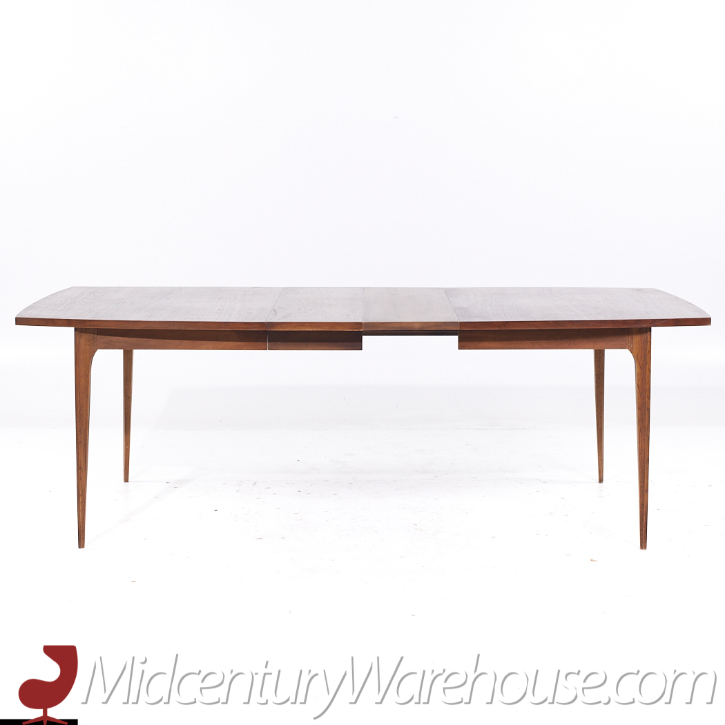 Broyhill Brasilia Mid Century Walnut Expanding Dining Table with 3 Leaves