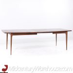 Broyhill Brasilia Mid Century Walnut Expanding Dining Table with 3 Leaves