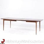 Broyhill Brasilia Mid Century Walnut Expanding Dining Table with 3 Leaves