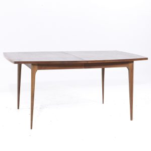 broyhill brasilia mid century walnut expanding dining table with 3 leaves