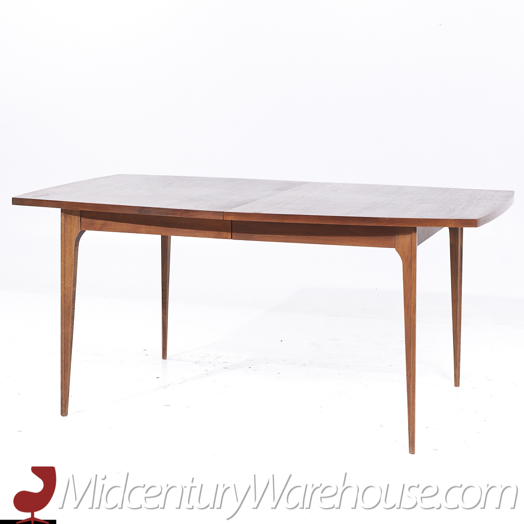 Broyhill Brasilia Mid Century Walnut Expanding Dining Table with 3 Leaves