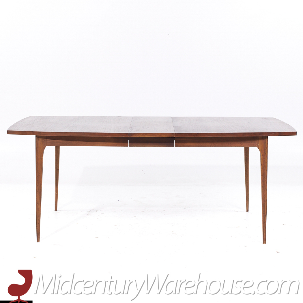 Broyhill Brasilia Mid Century Walnut Expanding Dining Table with 3 Leaves