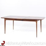 Broyhill Brasilia Mid Century Walnut Expanding Dining Table with 3 Leaves