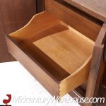 Broyhill Brasilia Mid Century Walnut and Brass 9 Drawer Lowboy Dresser